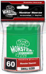 BCW Monster Deck Protectors Small Glossy Green (62mm x 91mm) (60 Sleeves Per Pack) LOGO