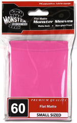 BCW Monster Deck Protectors Small Matte Pink (62mm x 91mm) (60 Sleeves Per Pack)