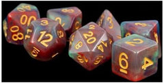 MDG Polyhedral Resin Dice Set - Red Pearl Swirl