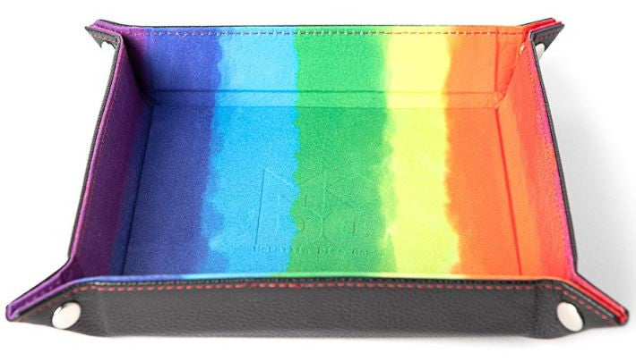 MDG Velvet Folding Dice Tray - Watercolour Rainbox (10 x 10)