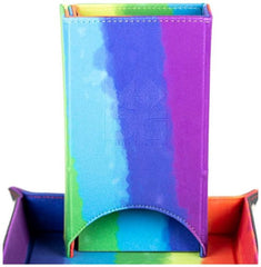 MDG - Fold Up Velvet Dice Tower (Watercolour Rainbow)