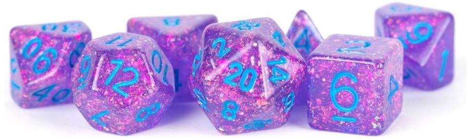 MDG Resin Flash Dice Set 16mm Polyhedral - Purple