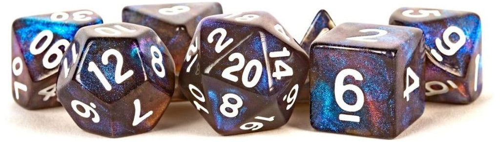 MDG Polyhedral Acrylic Dice Set 16mm - Stardust Galaxy