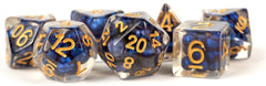 MDG Resin Pearl Polyhedral Dice Set 16mm - Royal Blue with Gold Numbers