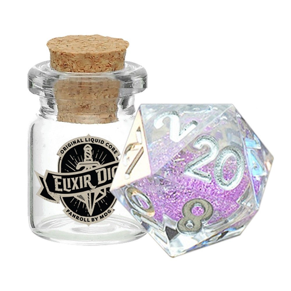 MDG Individual d20 Elixir Liquid Core Dice: Sorcerous Swirl