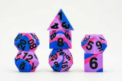 PREORDER MDG 16mm Pride Sharp Edge Silicone Rubber Poly Dice Set: Bisexual