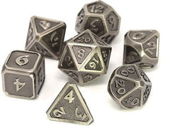 Die Hard Dice Metal Set Polyhedral - Mythica Battleworn Silver