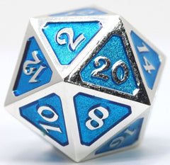 D20 Die Hard Dice Metal - Mythica Platinum Aquamarine (Single)