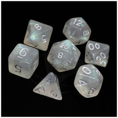 Die Hard Dice Polymer RPG Polyhedral Set - Glacial Moonstone with Silver