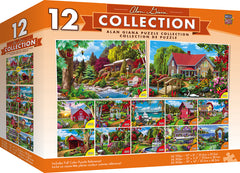 Masterpieces Puzzle 12 Pack Alan Giana 12 Pack Bundle Puzzles (100 x4 300 x4 & 500 x4)