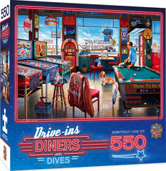 Masterpieces Puzzle Drive Ins Diners & Dives Pockets Pool & Pub Puzzle 550 pieces