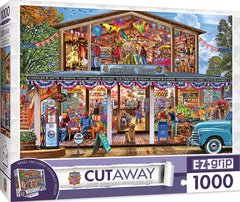 Masterpieces Puzzle Cutaway Hometown Market Ez Grip Puzzle 1000 pieces