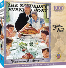 Masterpieces Puzzle Saturday Evening Post Freedom from Want Puzzle 1000 pieces