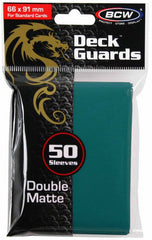 BCW Deck Protectors Standard Matte Teal (66mm x 91mm) (50 Sleeves Per Pack)