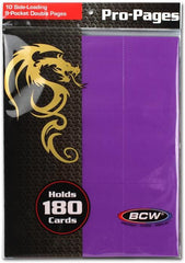 BCW Pro Pages 9 Pocket Pages Side Loading Purple (10 Pages Per Pack)