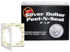 HC BCW Peel n Seal Paper Flips Adhesive Dollar (2 x 2) (100 Flips Per Box)