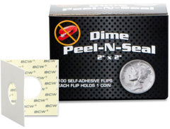 HC BCW Peel n Seal Paper Flips Adhesive Dime (2 x 2) (100 Flips Per Box)