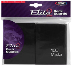 BCW Deck Protectors Standard Elite2 Matte Black (66mm x 93mm) (100 Sleeves Per Pack)