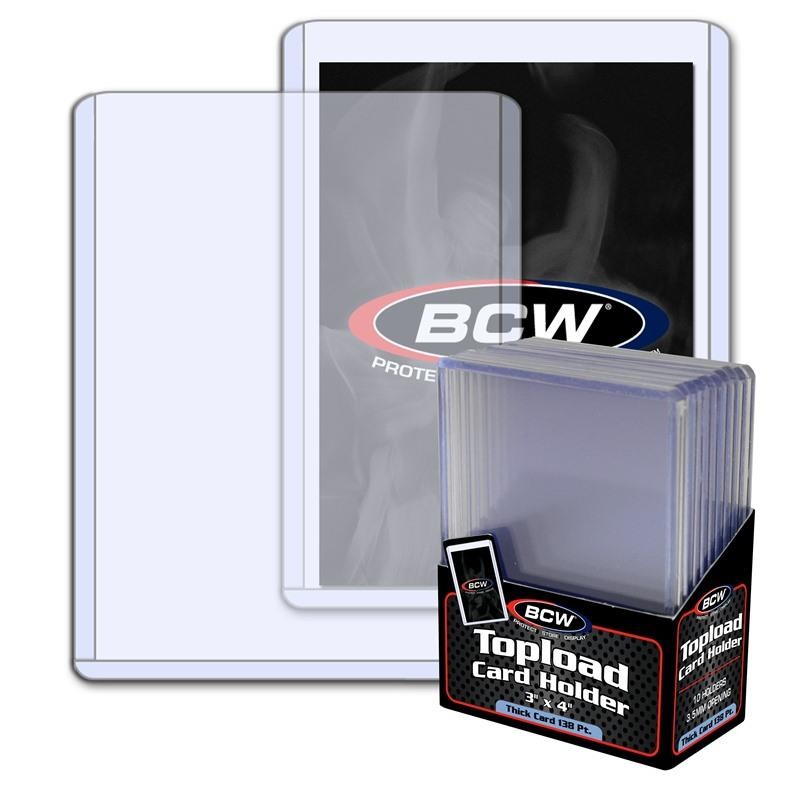 BCW Toploader Card Holder Thick 138 Pt (3 x 4) (10 Holders Per Pack)