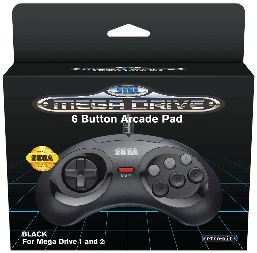 Retro-Bit SEGA Mega Drive 6-Button Arcade Pad - Black