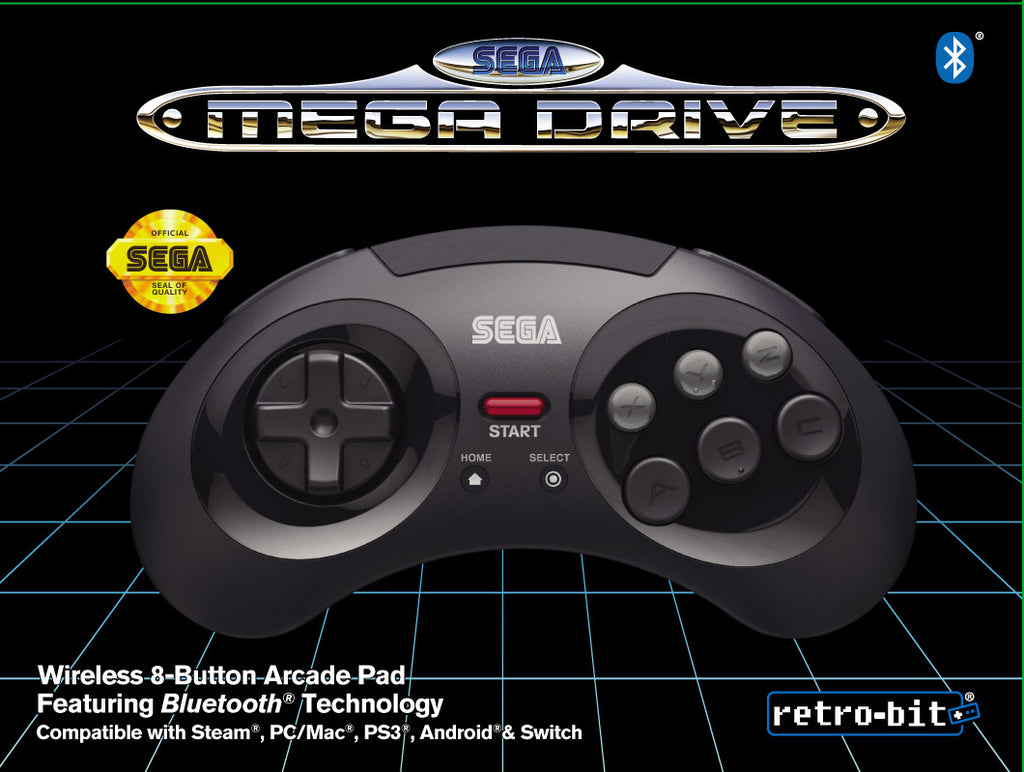 Retro-Bit SEGA Mega Drive 8-B 2.4G WL Arcade Pad - Black