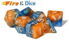 Halfsies Dice - Fire & Dice 7 Dice Polyhedral Set