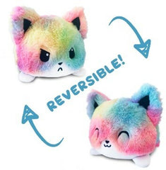 Reversible Plushie - Fox Tie Dye Rainbow