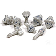 PolyHero Dice - Cleric 8 Dice Set Spirited Steel