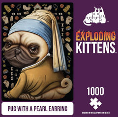 Exploding Kittens Puzzle Pug with a Pearl Earring 1000 pieces