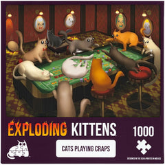 Exploding Kittens Puzzle Cats Playing Craps 1000 pieces