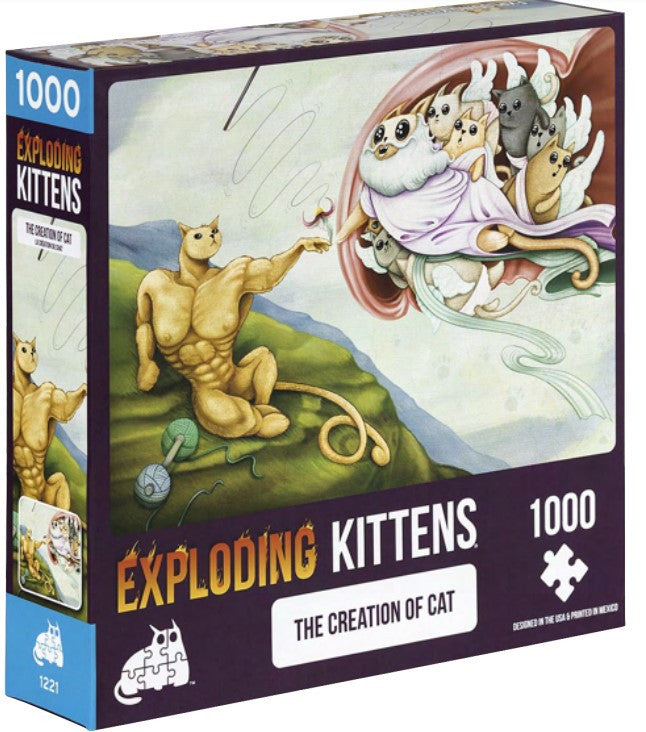 Exploding Kittens Puzzle The Creation of Cat 1000 pieces – Gamerholic