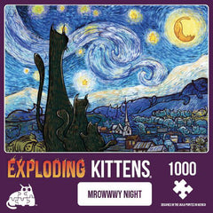 Exploding Kittens Puzzle Mrowwwy Night 1000 pieces