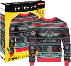 PREORDER Aquarius Puzzle Friends Ugly Sweater Shaped Puzzle 1000 pieces