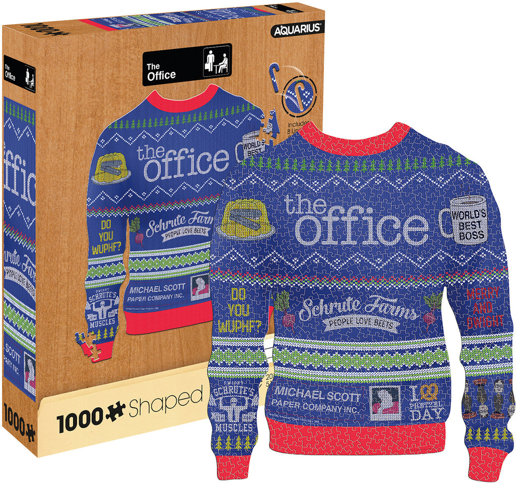 Aquarius Puzzle The Office Ugly Sweater Shaped Puzzle 1000 pieces