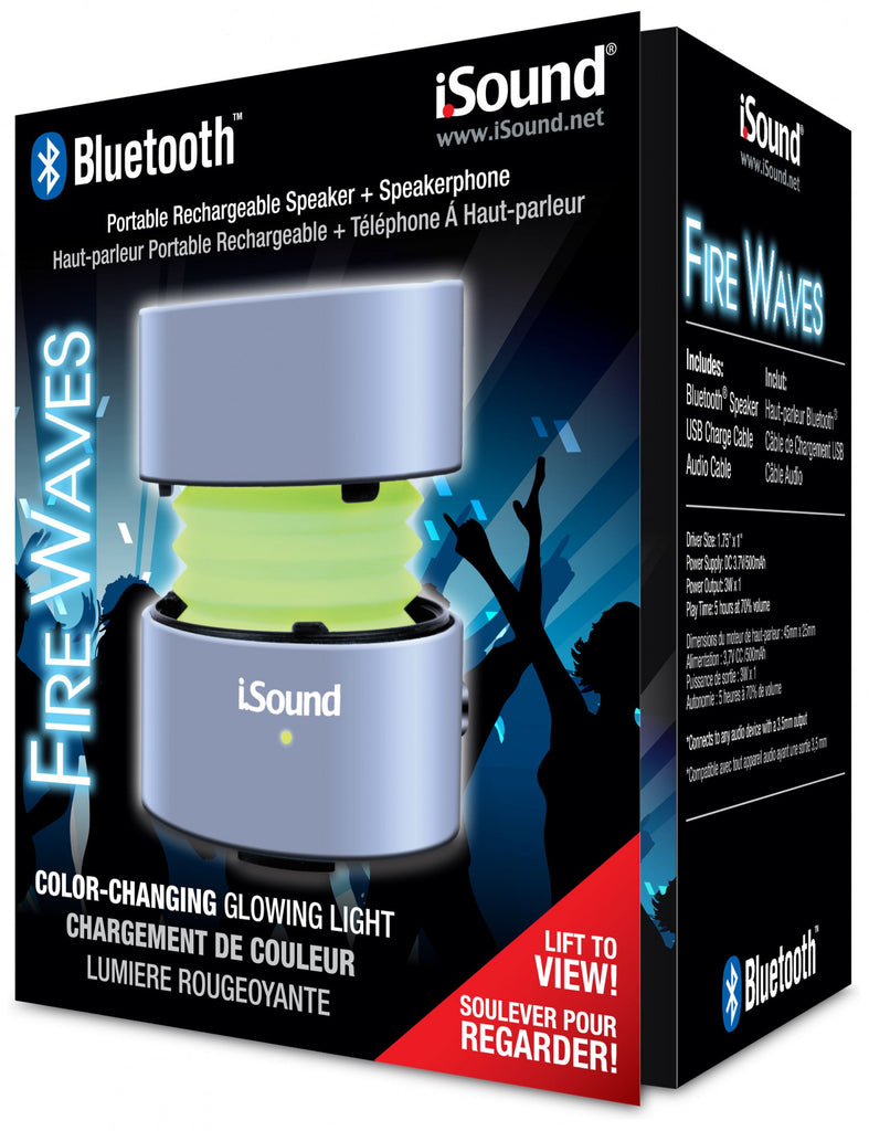 Isound Owner iSound Bluetooth Fire Waves Speaker - Silver – Gamerholic