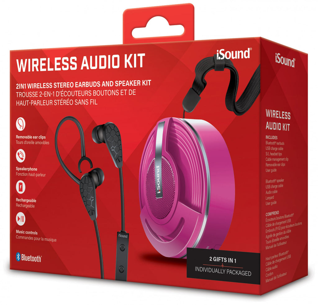 HC iSound Bluetooth Wireless Audio Kit - Pink