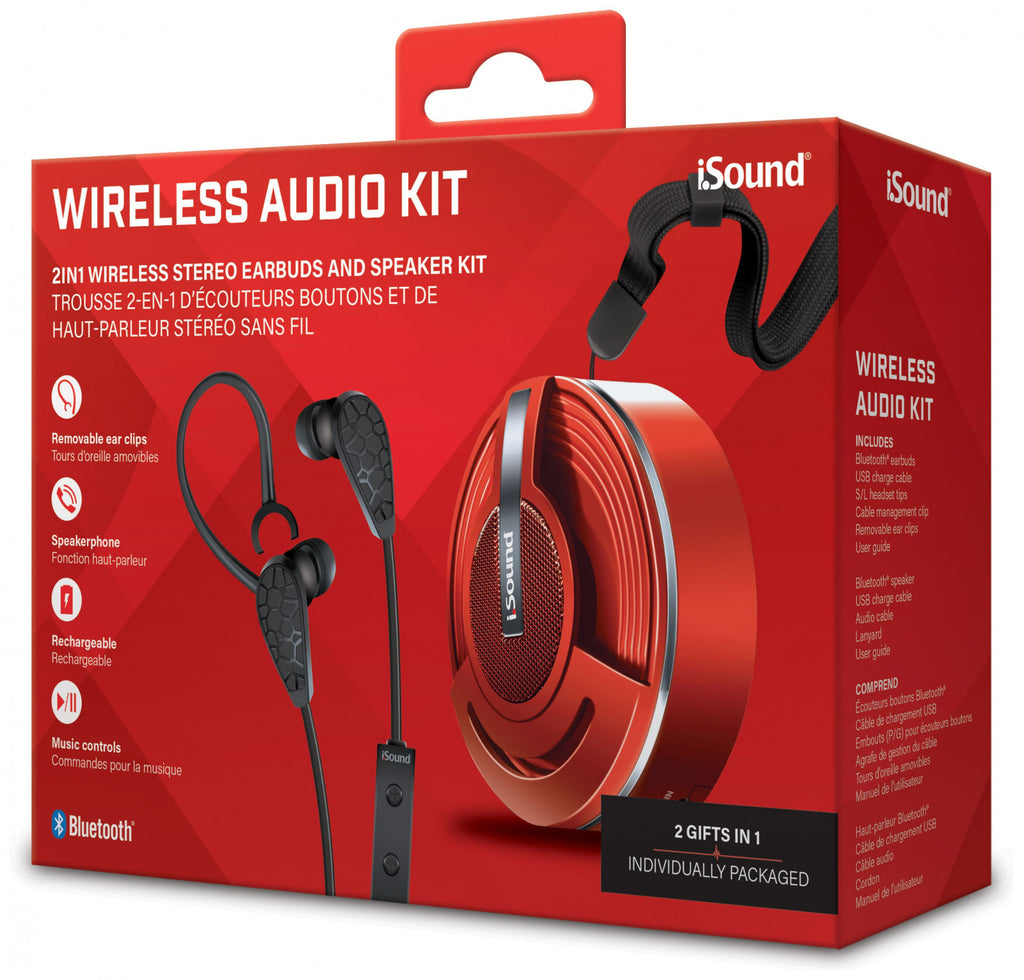 HC iSound Bluetooth Wireless Audio Kit - Red