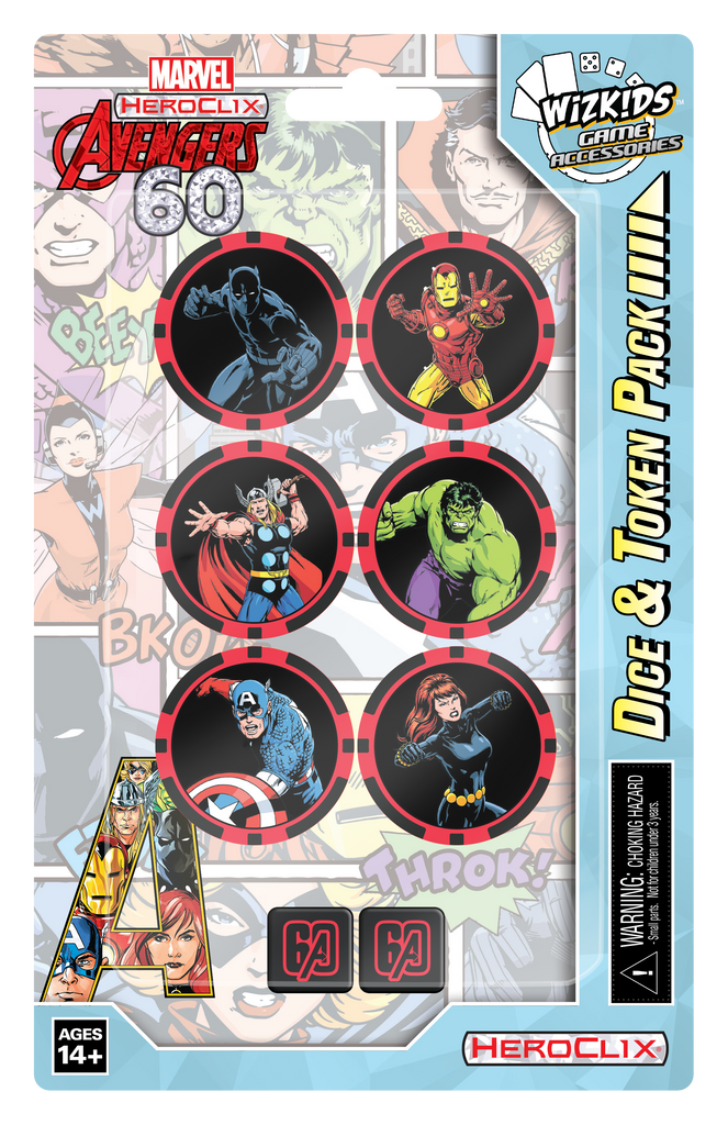 PREORDER Marvel Heroclix Avengers 60th Anniversary Dice and Token Pack