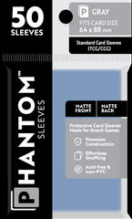 Phantom Sleeves: Gray Size (64mm x 88mm) - Matte/Matte (50)