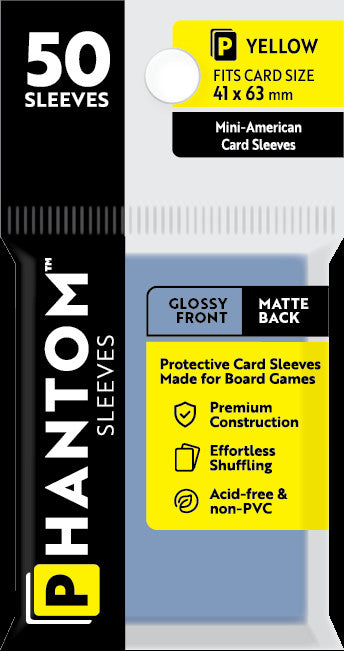 PREORDER Phantom Sleeves: Yellow Size (41mm x 63mm) - Gloss/Matte (50)