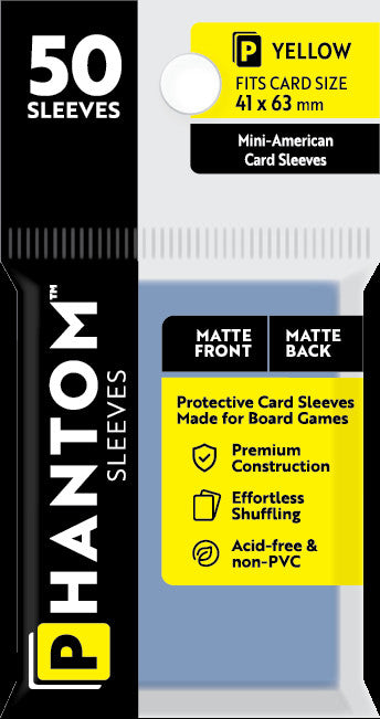 PREORDER Phantom Sleeves: Yellow Size (41mm x 63mm) - Matte/Matte (50)