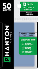 PREORDER Phantom Sleeves: Green Size (56mm x 87mm) - Gloss/Gloss (50)