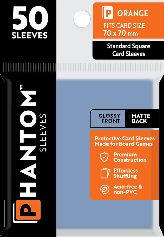 PREORDER Phantom Sleeves: Orange Size (70mm x 70mm) - Gloss/Matte (50)
