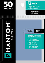 PREORDER Phantom Sleeves: Aqua Size (80mm x 80mm) - Gloss/Matte (50)