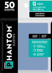 PREORDER Phantom Sleeves: Aqua Size (80mm x 80mm) - Matte/Matte (50)