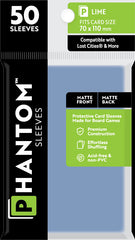 PREORDER Phantom Sleeves: Lime Size (70mm x 110mm) - Matte/Matte (50)
