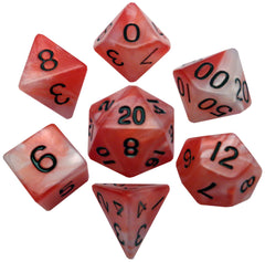 MDG Combo Attack Acrylic Dice Set Black Numbers - Red/White