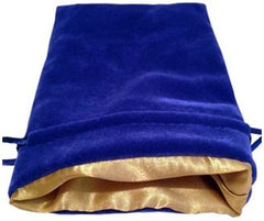 MDG Velvet Dice Bag with Gold Satin Lining - Blue