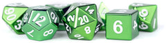 MDG Metal Polyhedral Dice Set - Green Painted