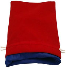MDG Large Velvet Dice Bag with Blue Satin Lining - Red